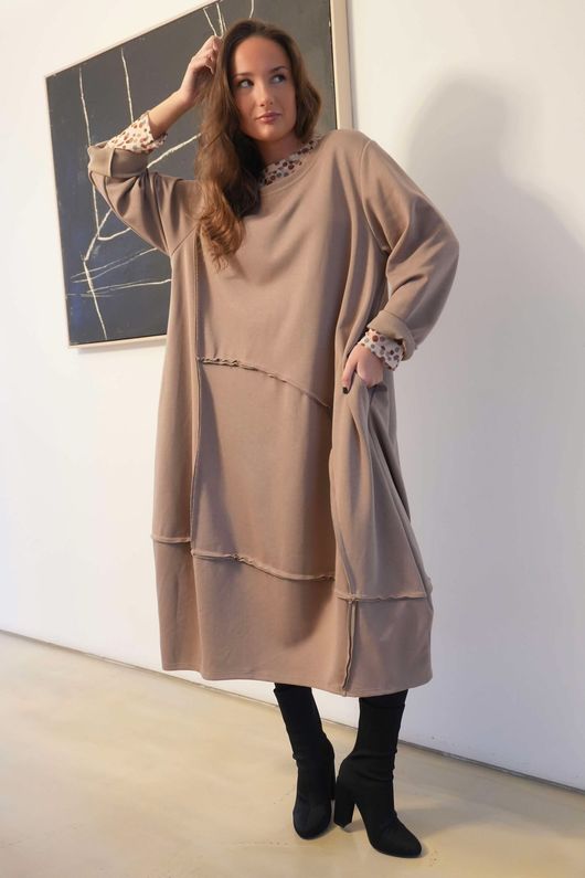Sola Smart Tech Panel Dress Mocha